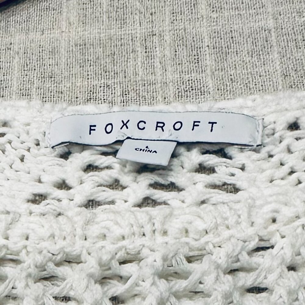 Foxcroft Open Knit Pullover Sweater – White - Size L - Picture 2 of 6